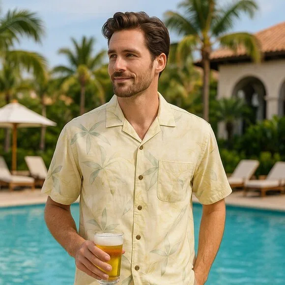 Tommy Bahama 100% Silk Short Sleeve Camp Shirt – Size Small - Picture 1 of 16